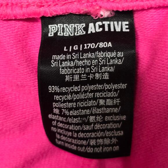 PINK Active Sweatpants Women L Pink Drawstring Wide Leg Athleisure - Picture 3 of 7